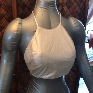 Passport ivory color leather triangular little top